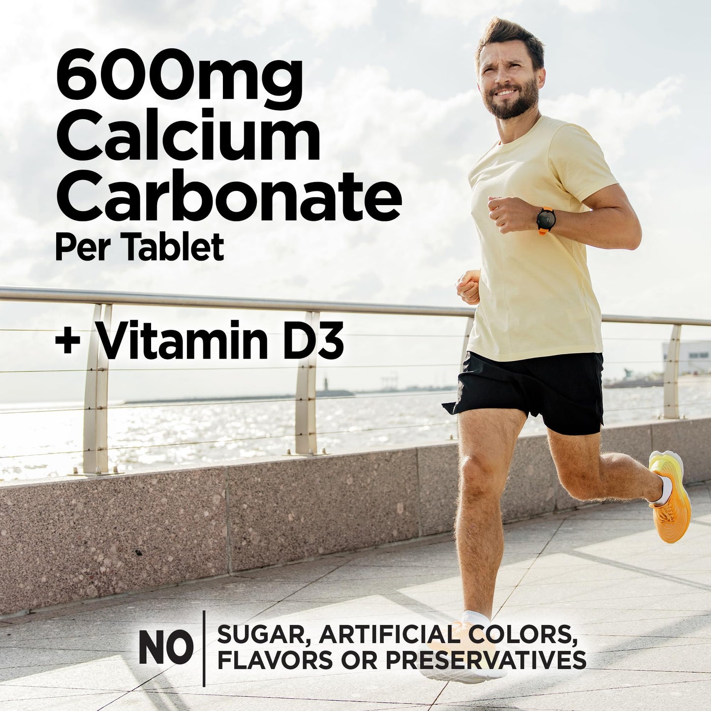 Windmill Calcium Carbonate 600mg with Vitamin D3 Tablets, 180 Count