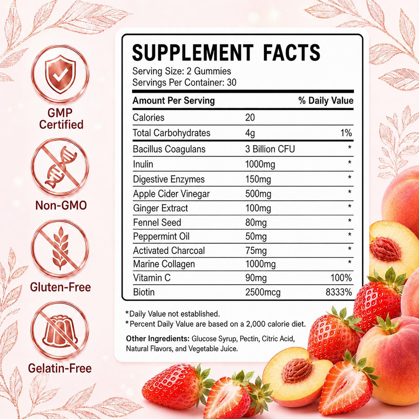 fiocko Probiotics for Women Gummies 120 Count
