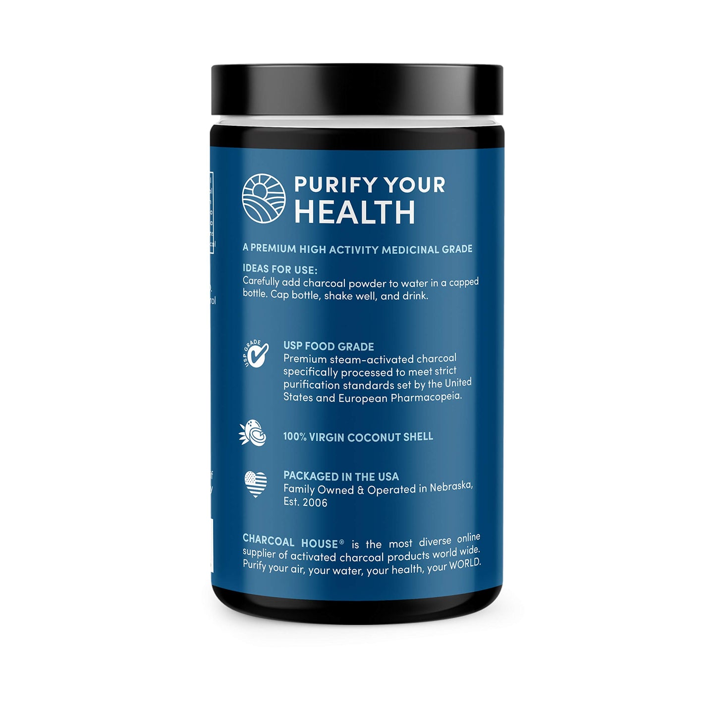 Charcoal House Detox & Cleanse USP Medical Grade Coconut Shell Activated Charcoal Powder, 12 oz