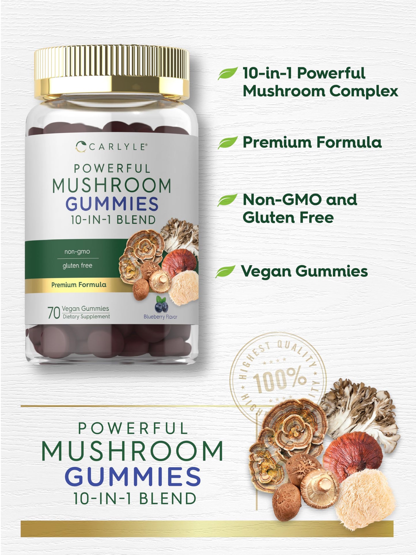 Carlyle Mushroom Complex Gummies 70 Count