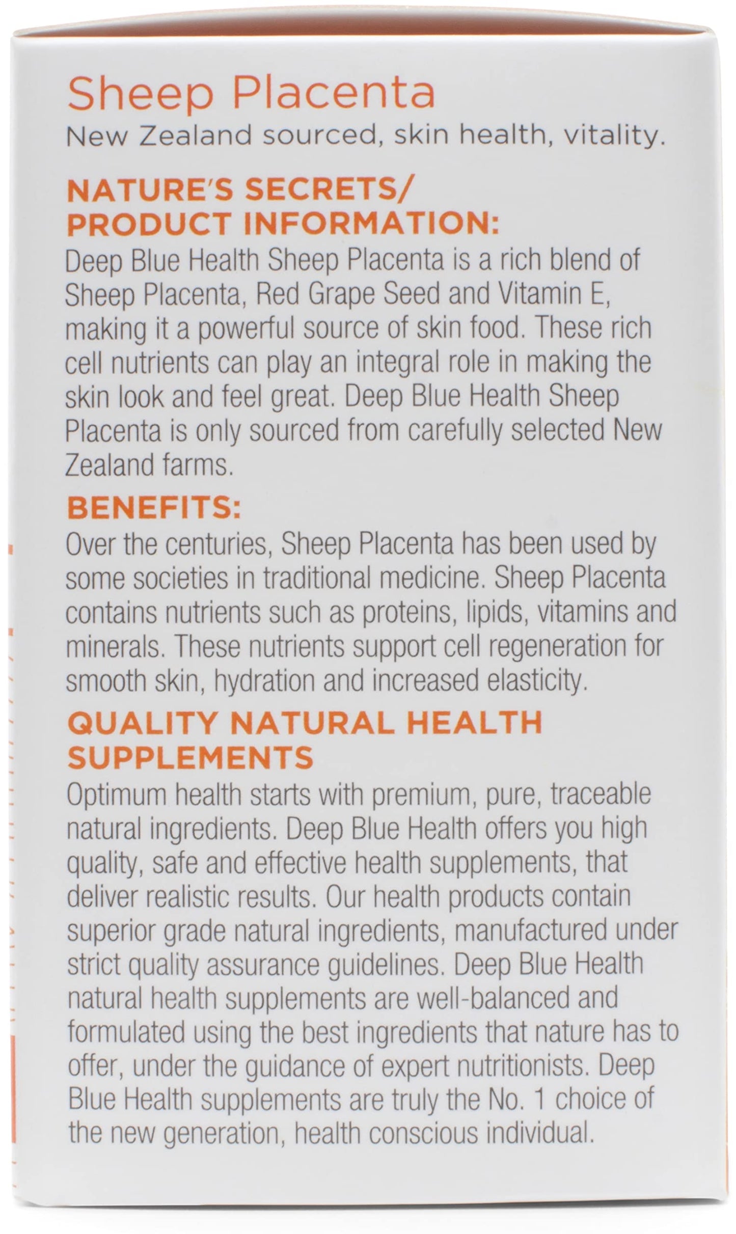 Deep Blue Health New Zealand Sheep Placenta with Grape Seed Extract and Vitamin E 13500mg x 60 Soft Gel Capsules