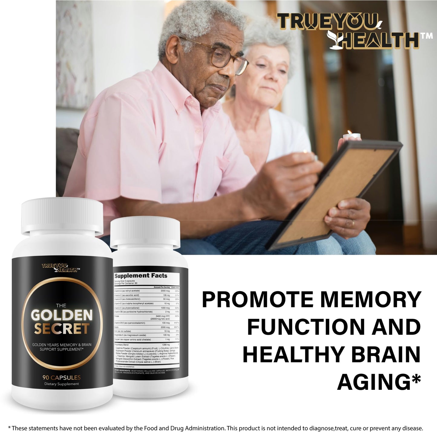 True You Health The Golden Secret Memory Support Capsules 90 Count