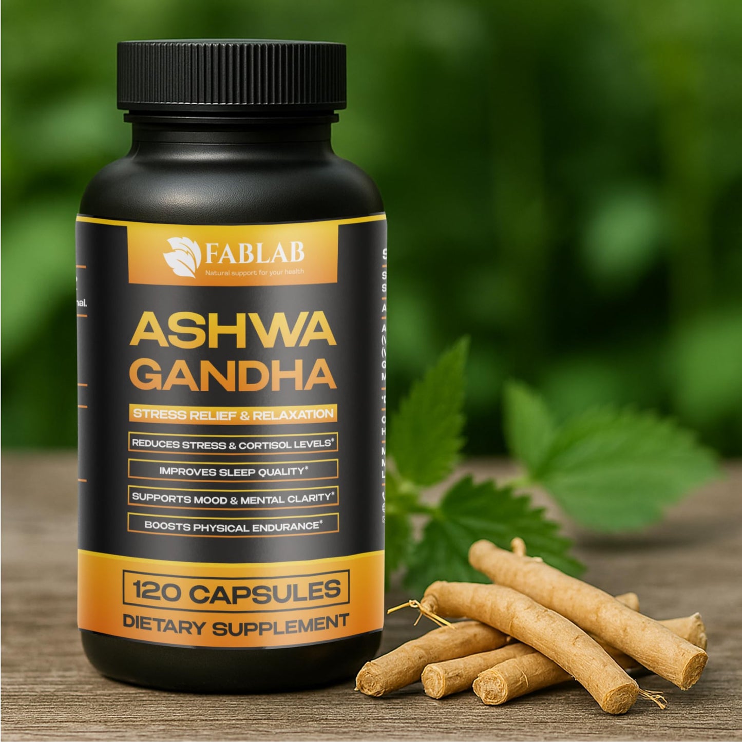 FabLab Ashwagandha, GABA & Magnesium Glycinate Supplement Capsule, 4 Count