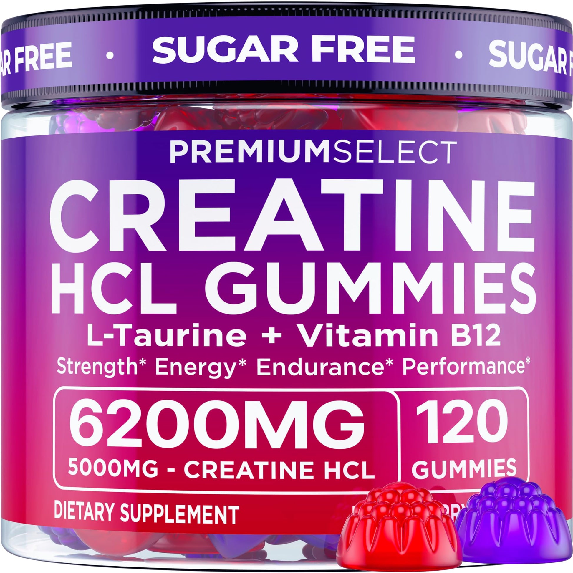 Premium Select Nutrition Creatine HCL Gummies - 120 Gummies