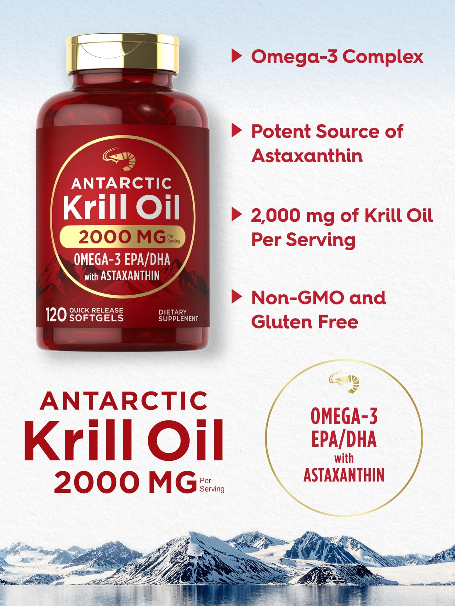 Carlyle Antarctic Krill Oil 2000mg Softgels 120
