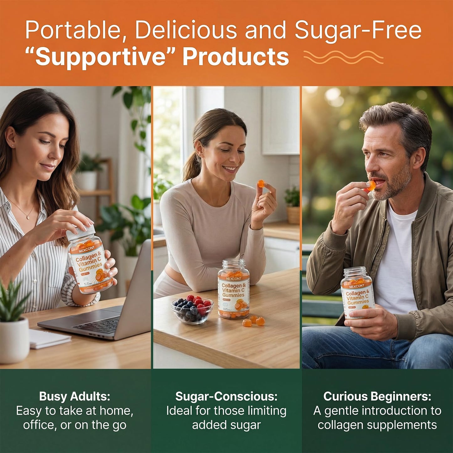 Oopeatol Collagen Gummies with Vitamin C & Type I Peptides, Gummy, 60 Count
