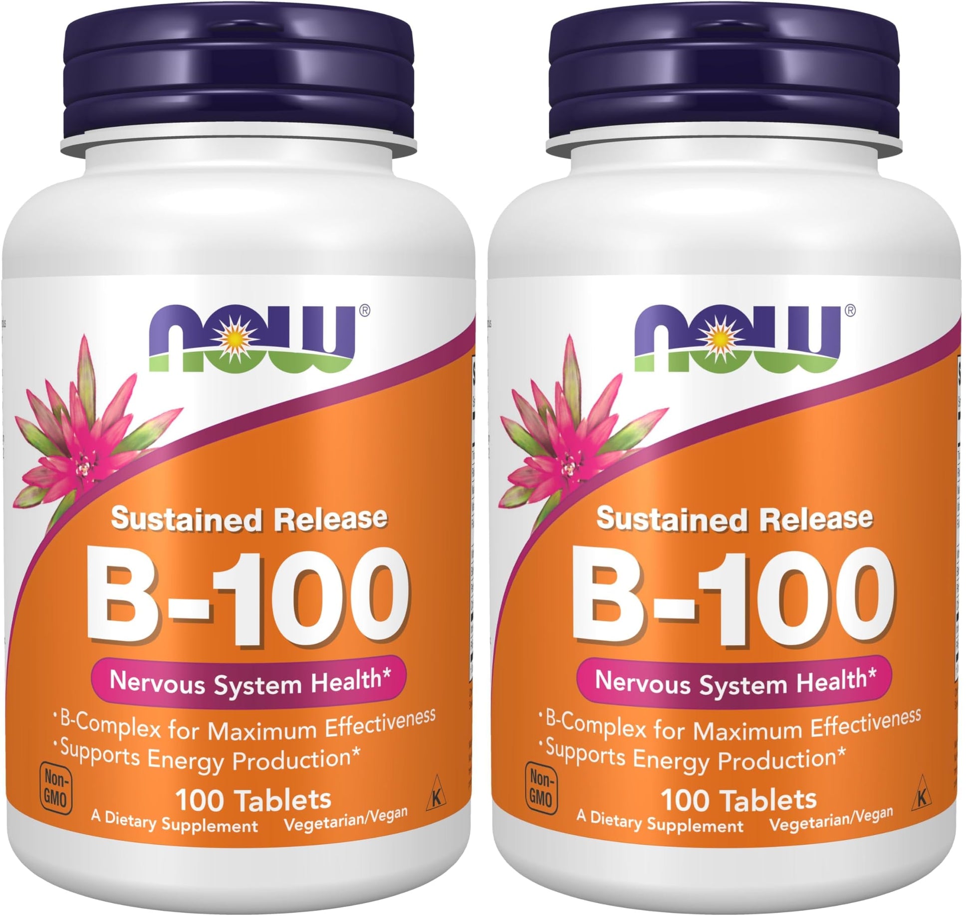 NOW Foods Vitamin B-100 Sustained Release Tablet, 200 Tablets