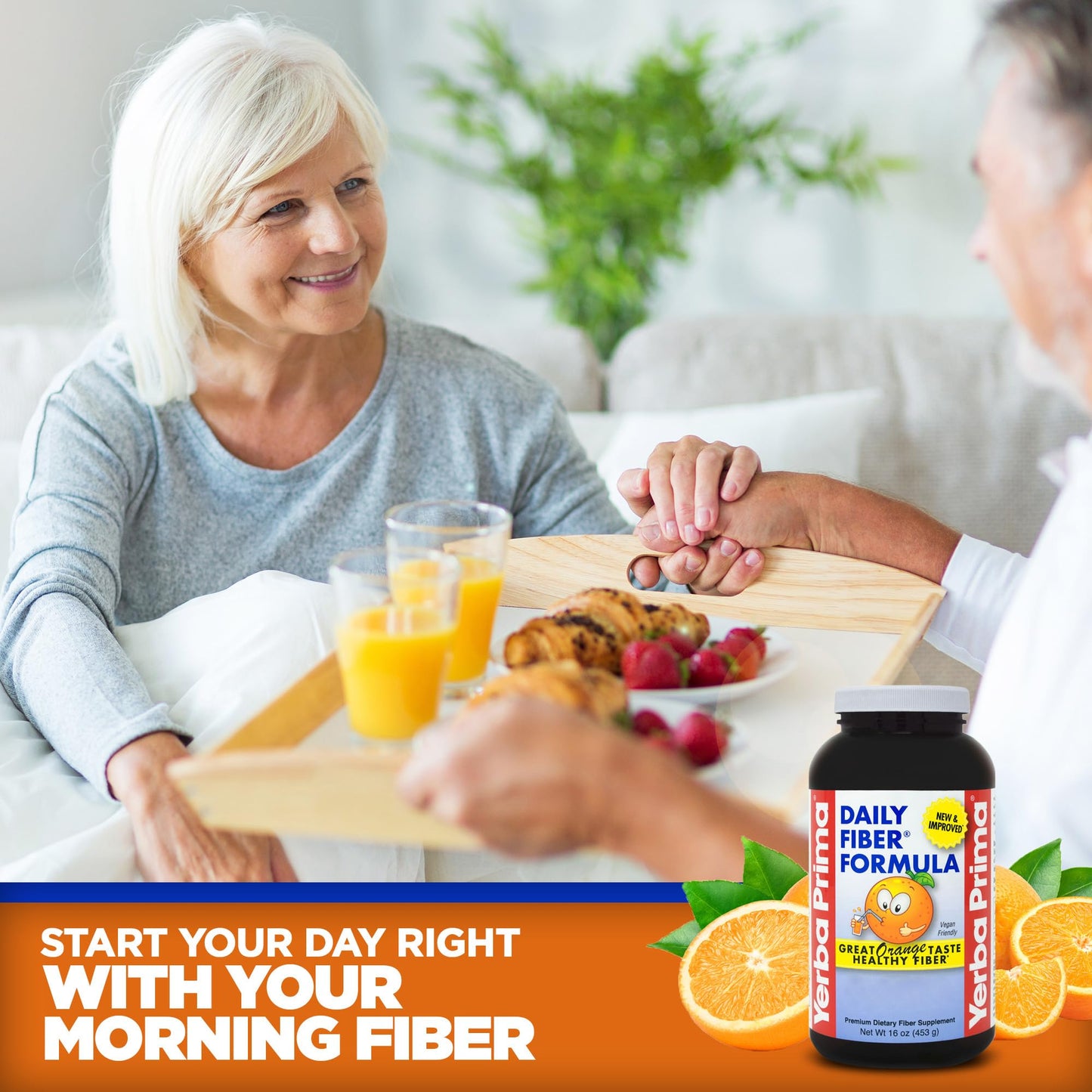 Yerba Prima Orange Flavored Daily Fiber Formula Powder 16 oz