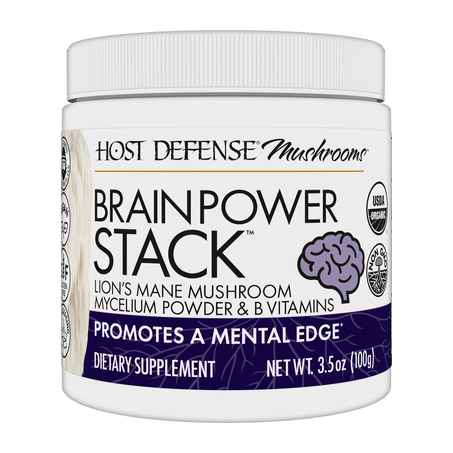 Host Defense BrainPower Stack Powder 3.53 oz