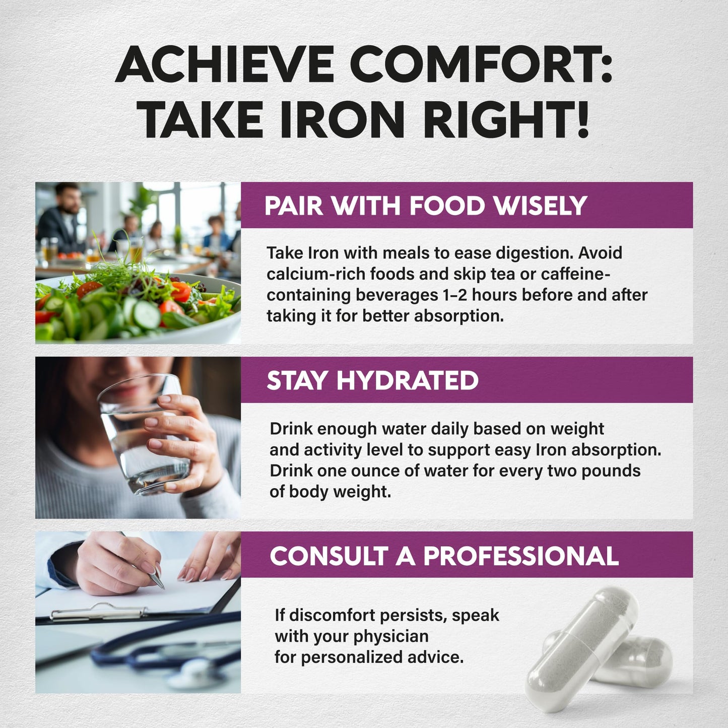 NUTRAHARMONY Iron Supplement for Women 120 Capsules