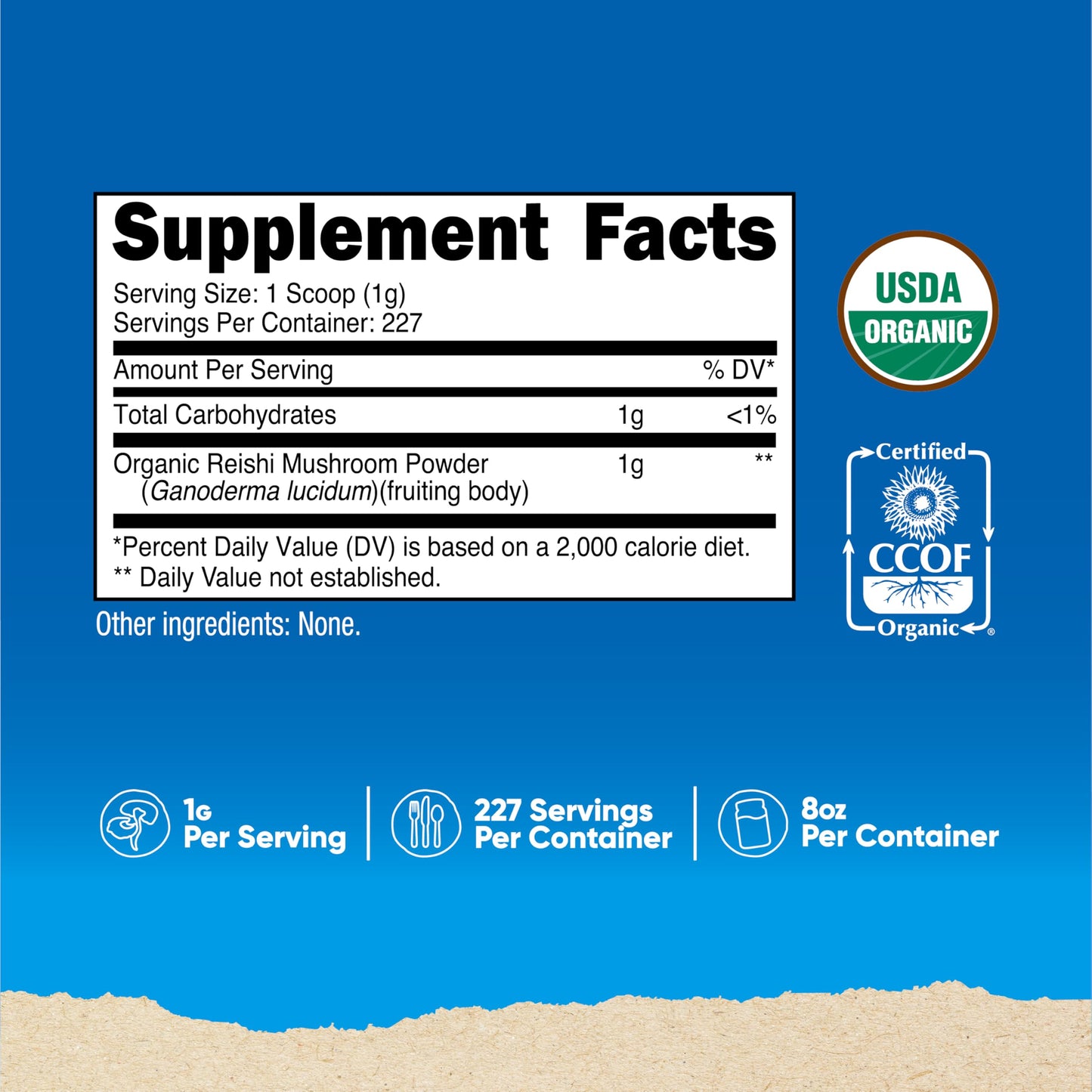 Nutricost Organic Reishi Mushroom Powder 8.1 Ounce