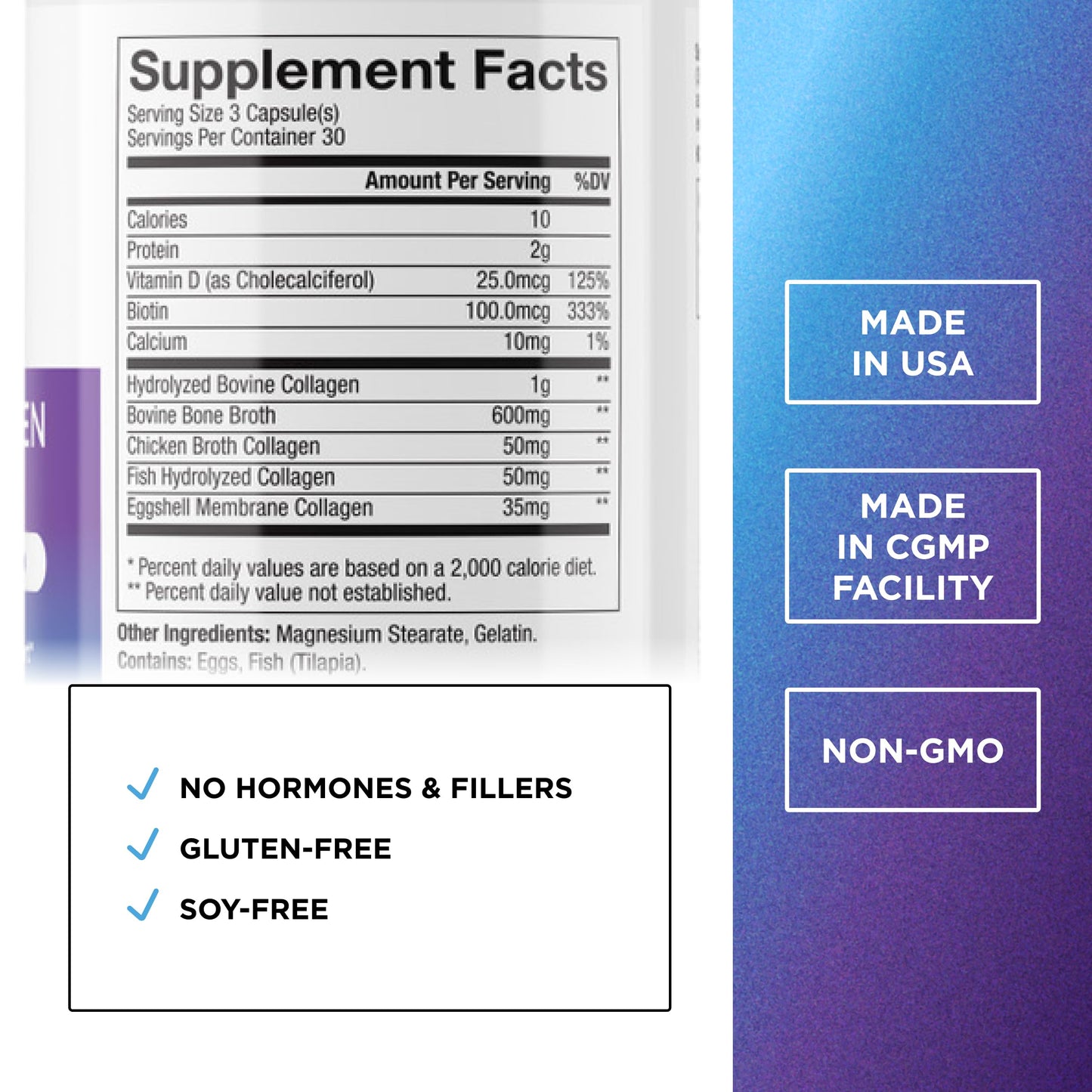 Dr. Emil Nutrition Multi Collagen Hydrolyzed Collagen Supplement Capsule, 90 Capsules