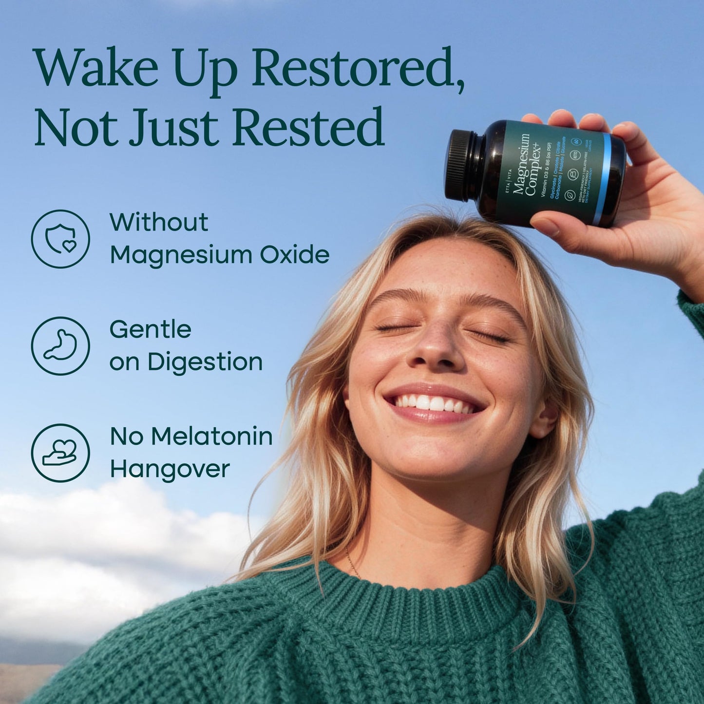 Etta Vita Magnesium Glycinate Complex with Astragalus Capsules, 60 Count