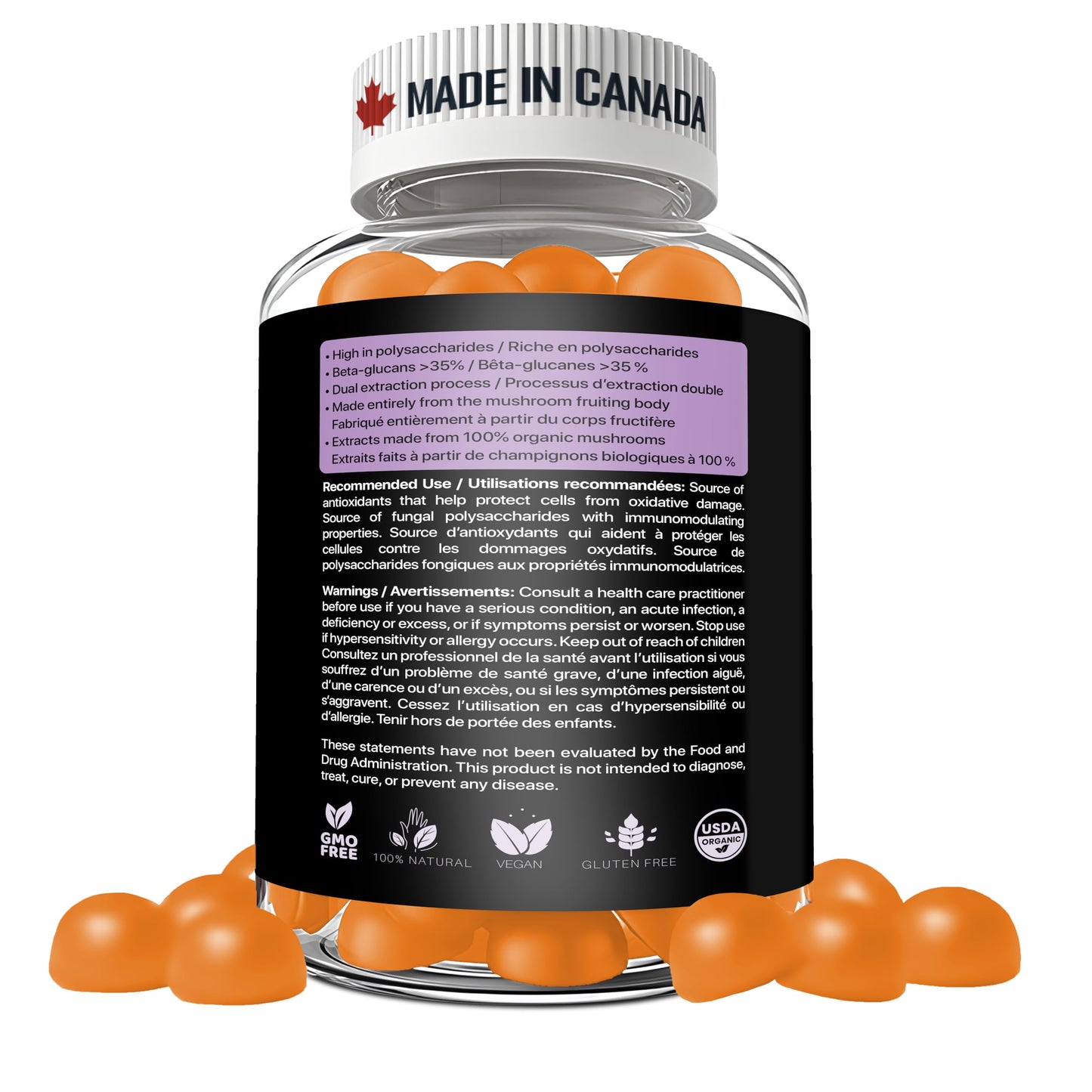 Pacific Rim Mushrooms Reishi Relax Organic Mushroom 60 Gummies
