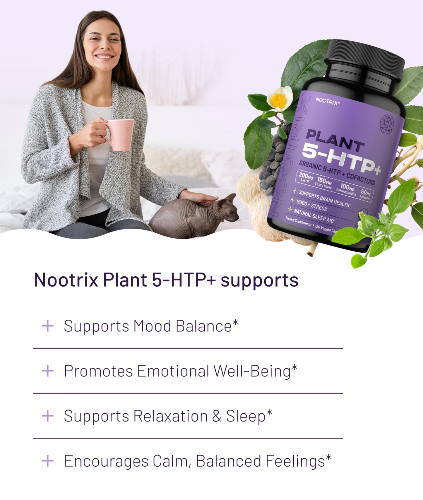 Nootrix Organic Plant 5 HTP+ Supplement Capsules 240