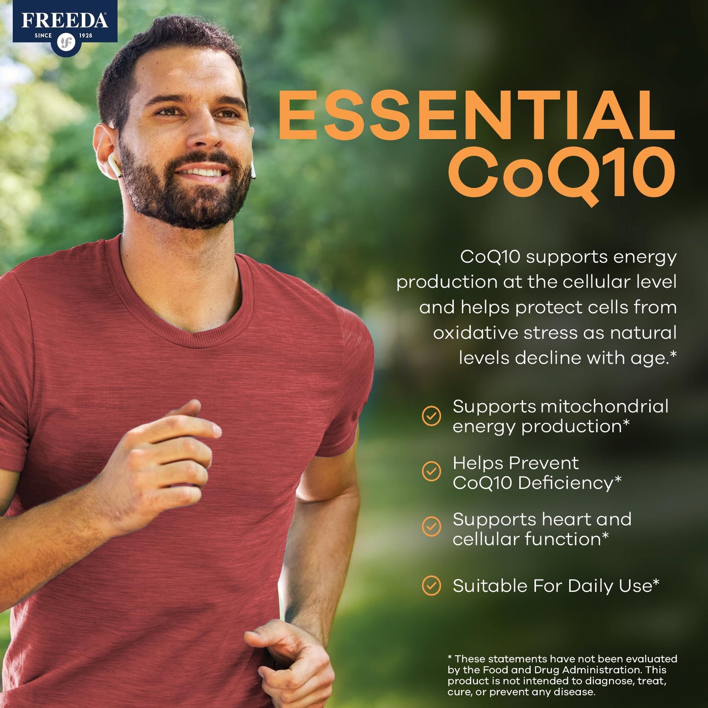 FREEDA CoQ10 100mg Capsules, 100 Count