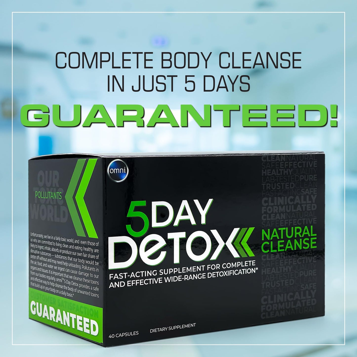 Wellgenix Omni 5 Day Detox Cleanse Premium Natural Body Detox Supplement Capsule, 40 Capsules