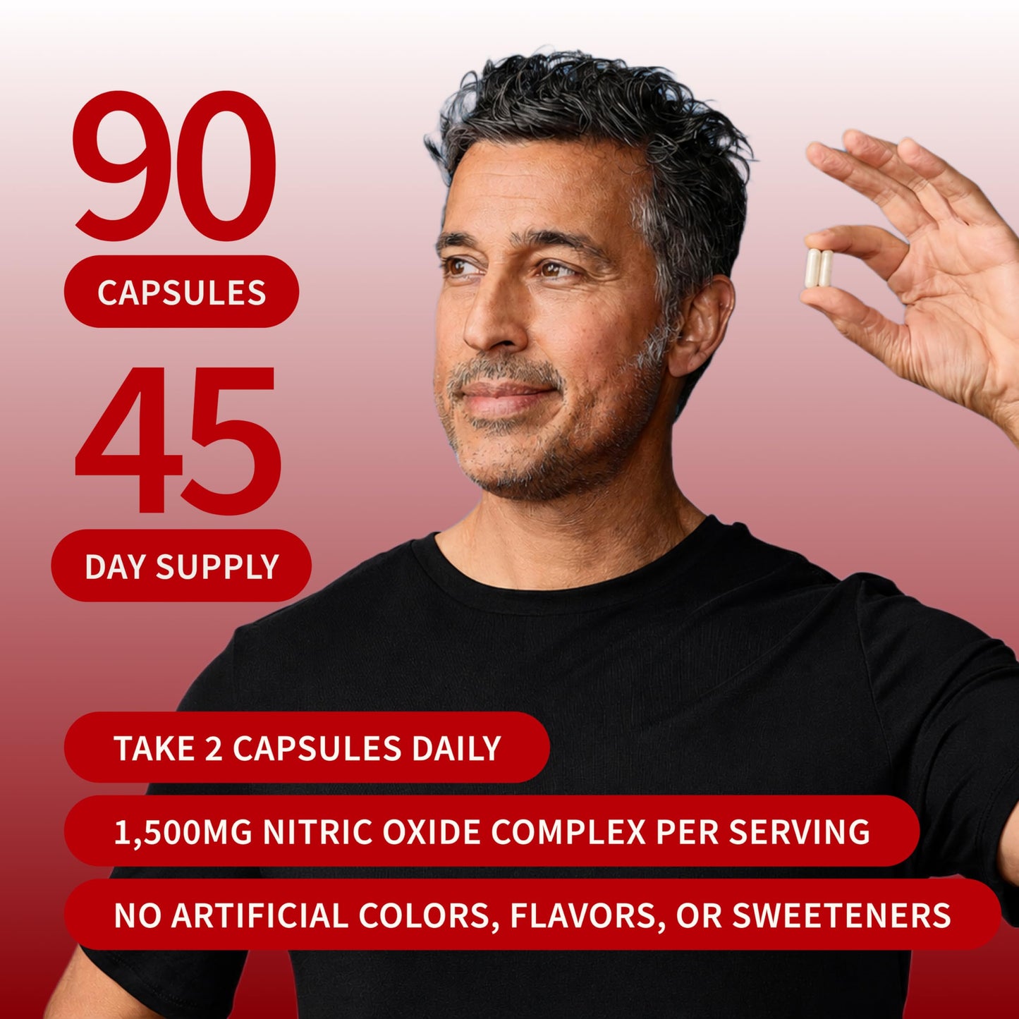 Snap Supplements Nitric Oxide Booster for Men & Women Capsules, 90 Count