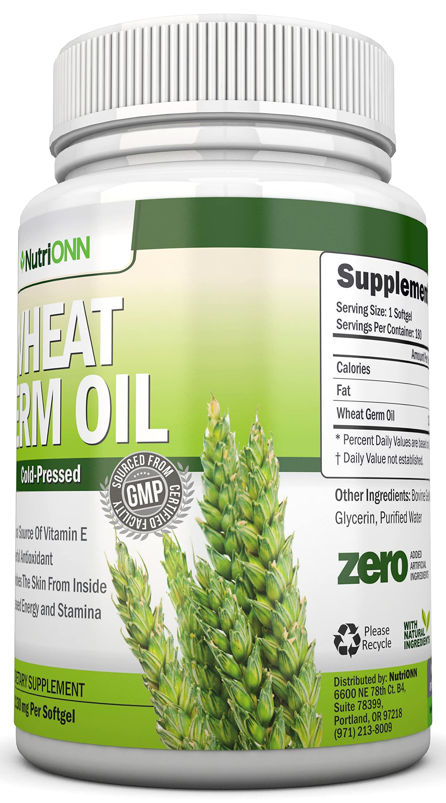 NutriONN Wheat Germ Oil Softgels 180