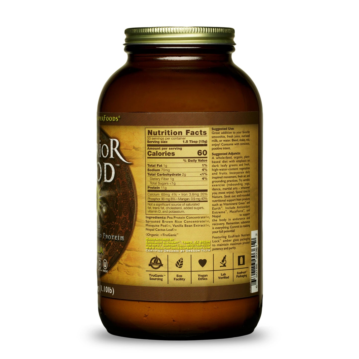 HEALTHFORCE SUPERFOODS Warrior Food Protein Powder Vanilla Flavor, 1.1 lb