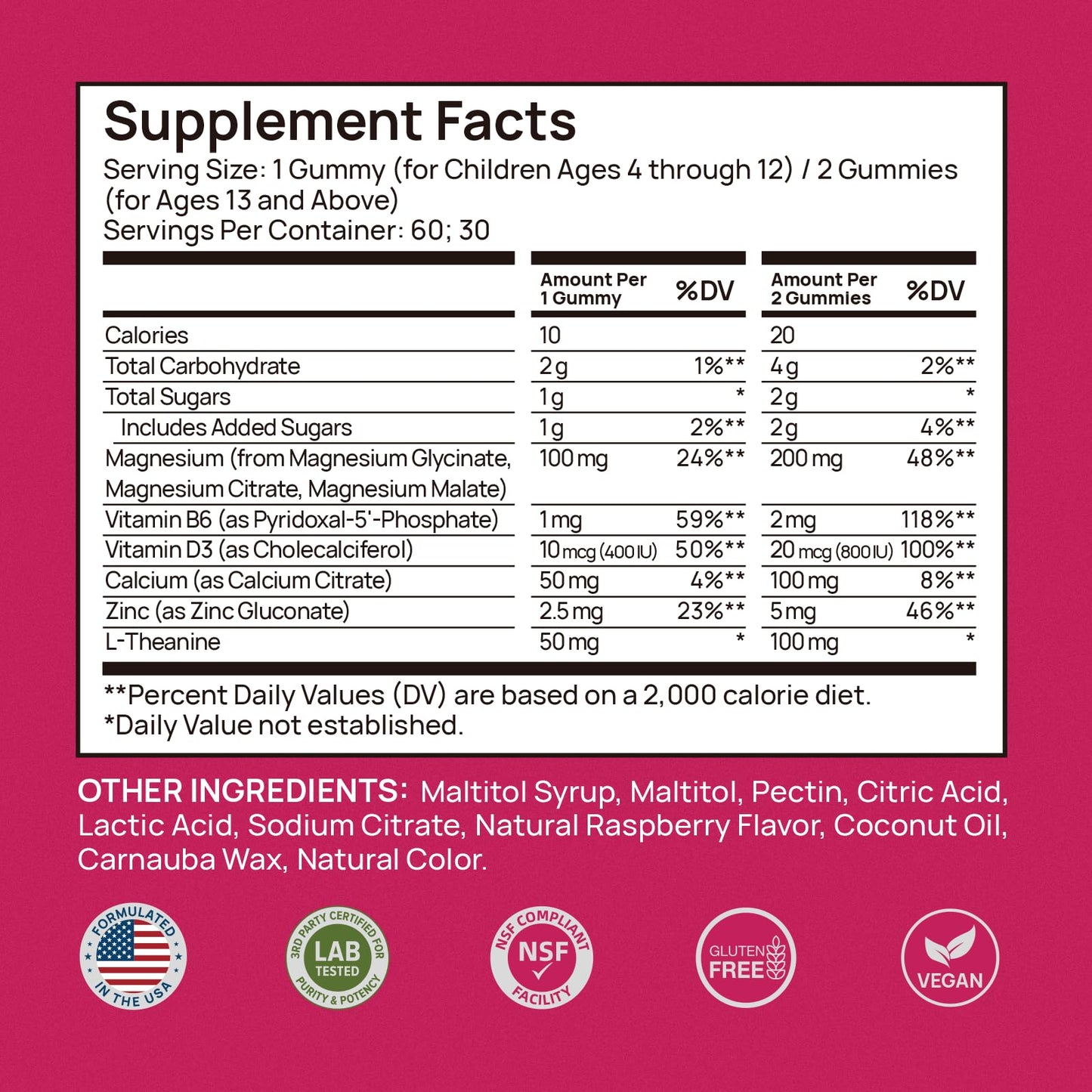 Selerb Magnesium Glycinate Gummies 60 Count