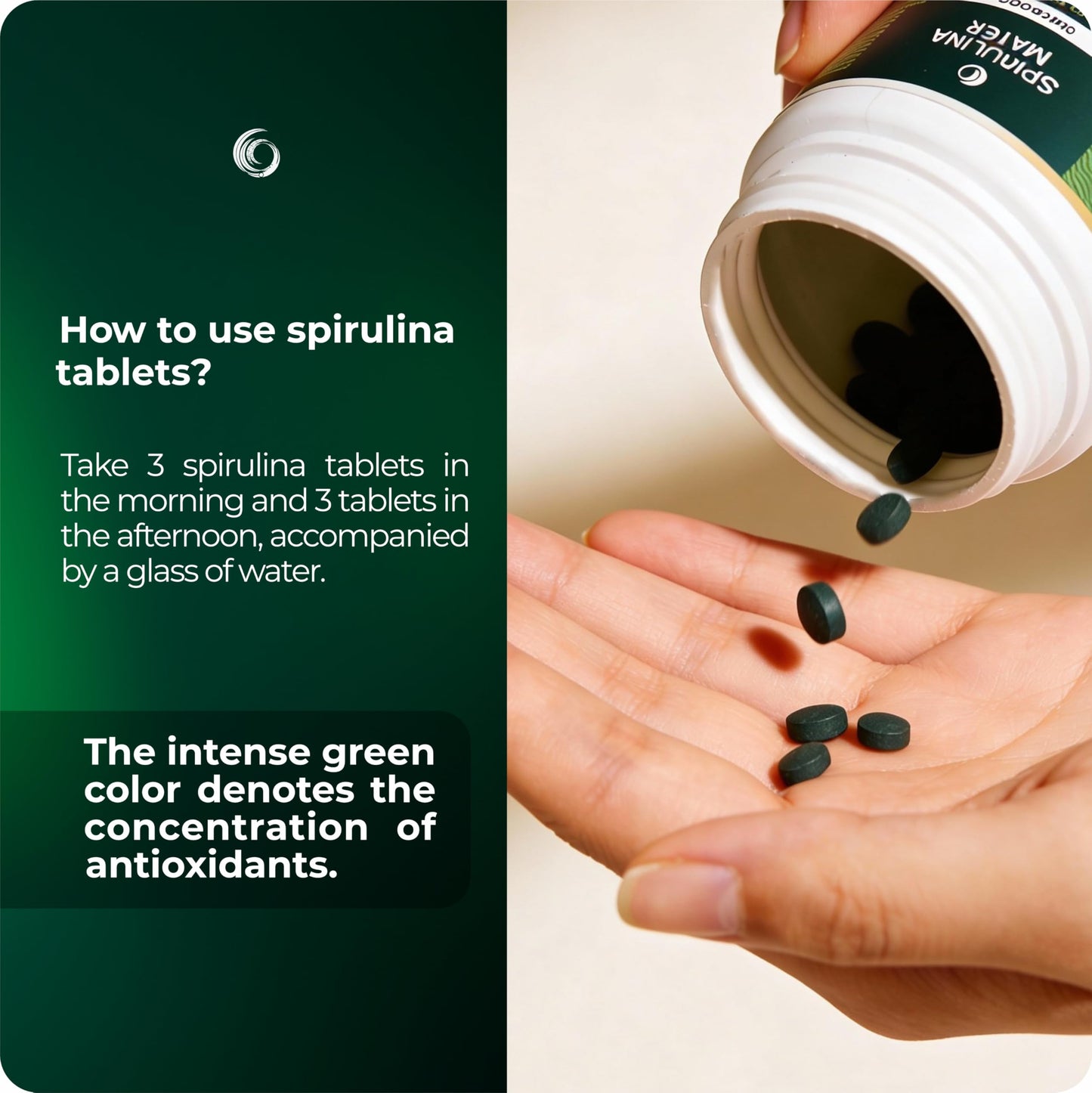SpirulinaMater USDA Organic Spirulina Tablets, 720 Tablets