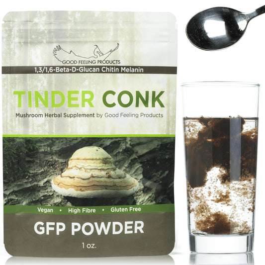 Good Feeling Products GFP Powder Mushroom Supplement Tinder Conk - Immune Support for Men & Women, 1 Ounce