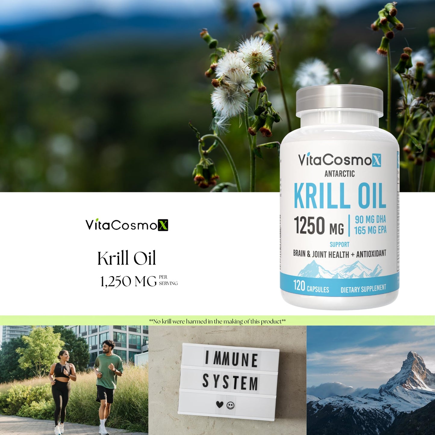 VitaCosmoX Antarctic Krill Oil Softgel 120 Count