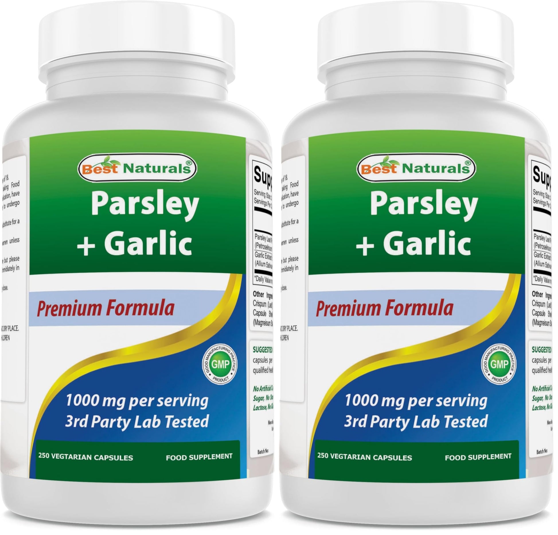 Best Naturals Parsley and Garlic 1000 mg per Serving 500 Capsules