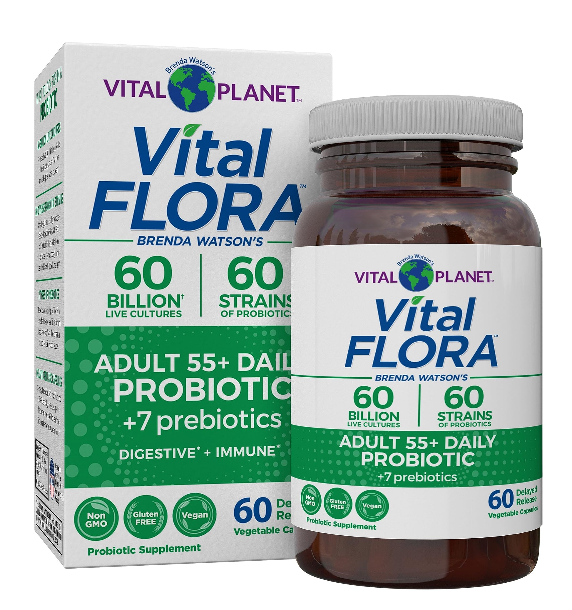 Vital Planet Vital Flora Adults Over 55 Daily Probiotic, 60 Capsules