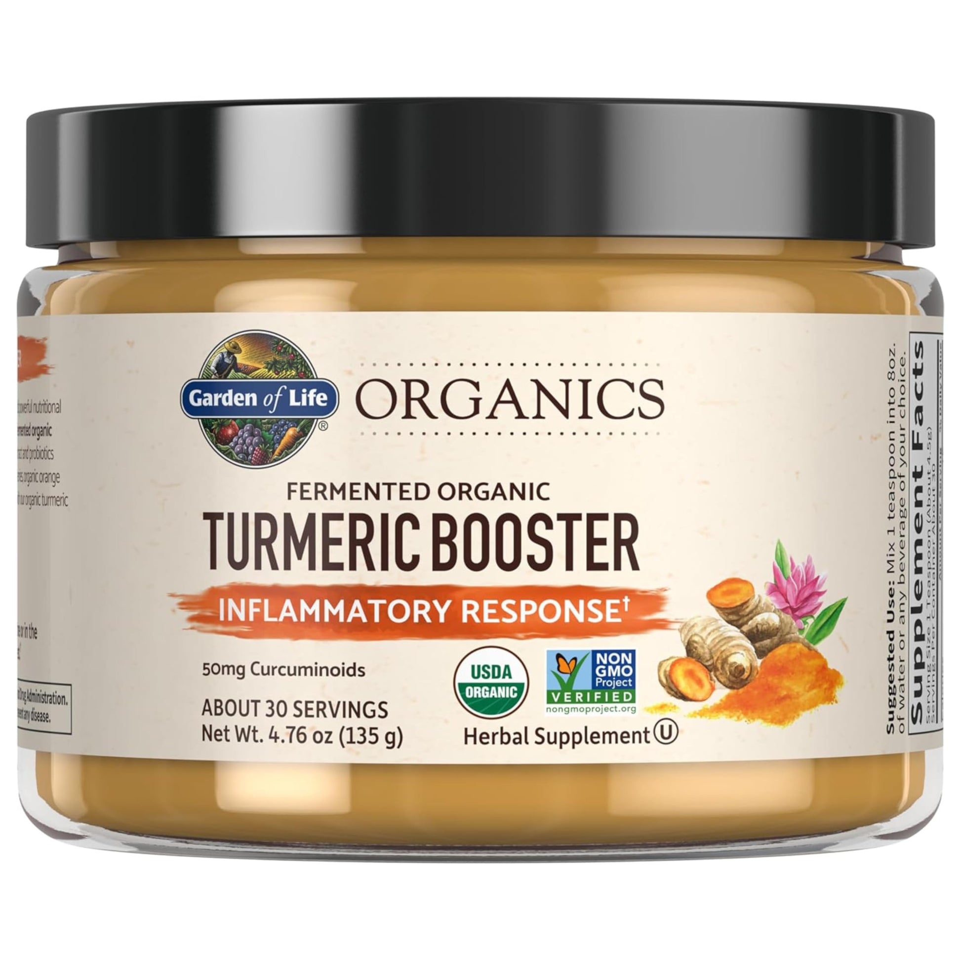 Garden of Life Organics Turmeric Booster Inflammatory Response Powder 4.76 oz