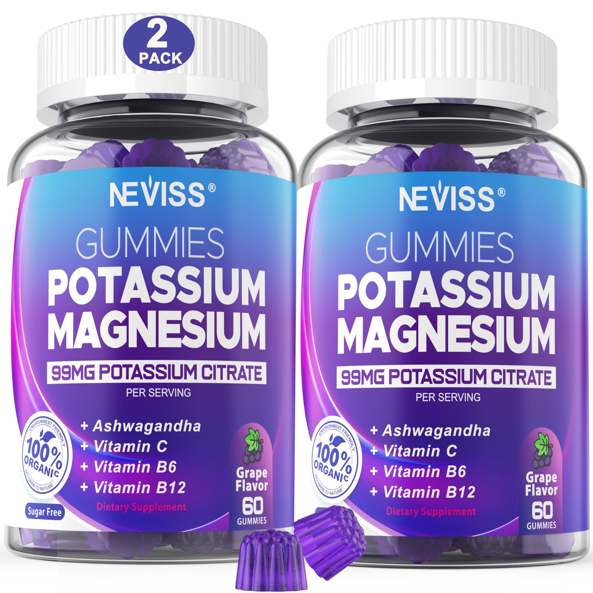 NEVISS Potassium Magnesium Gummies 120 Gummies