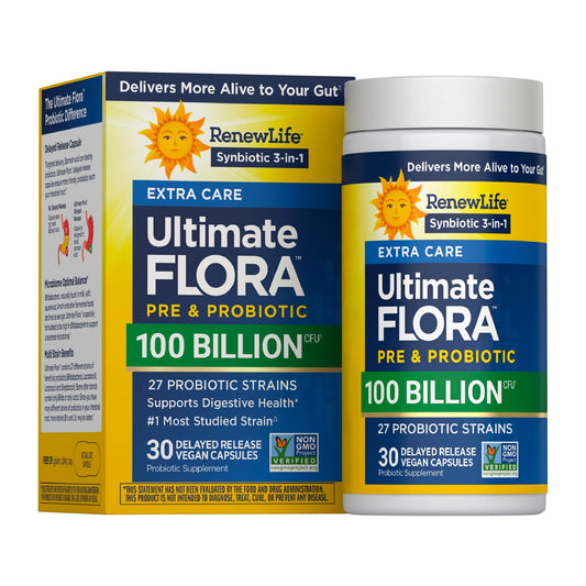 Renew Life Ultimate Flora Probiotic with Prebiotics 100 Billion CFU