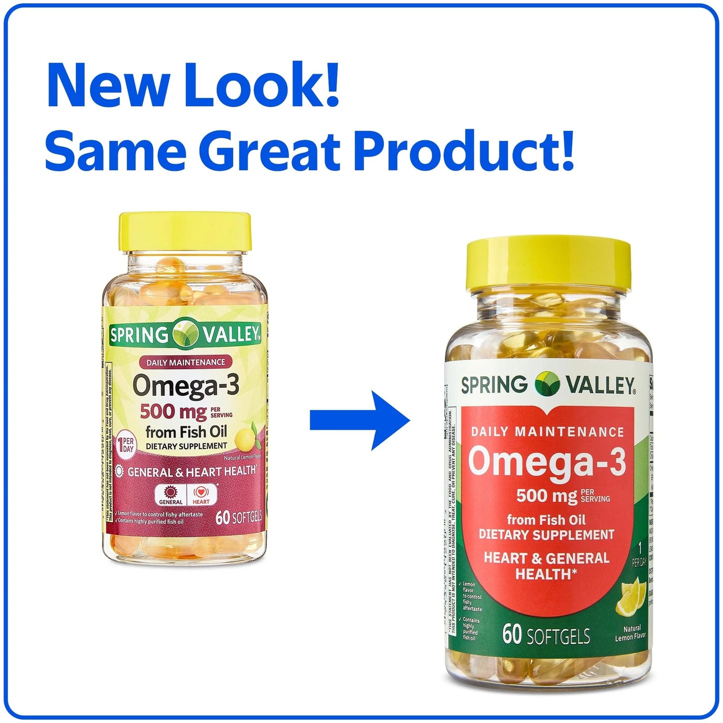 SUREFECT Spring Valley Daily Maintenance Omega-3 from Fish Oil Dietary Supplement Softgels 60 Count