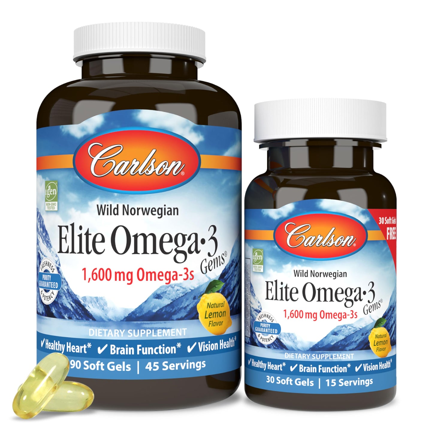 Carlson Elite Omega-3 Gems Softgels 120 Count