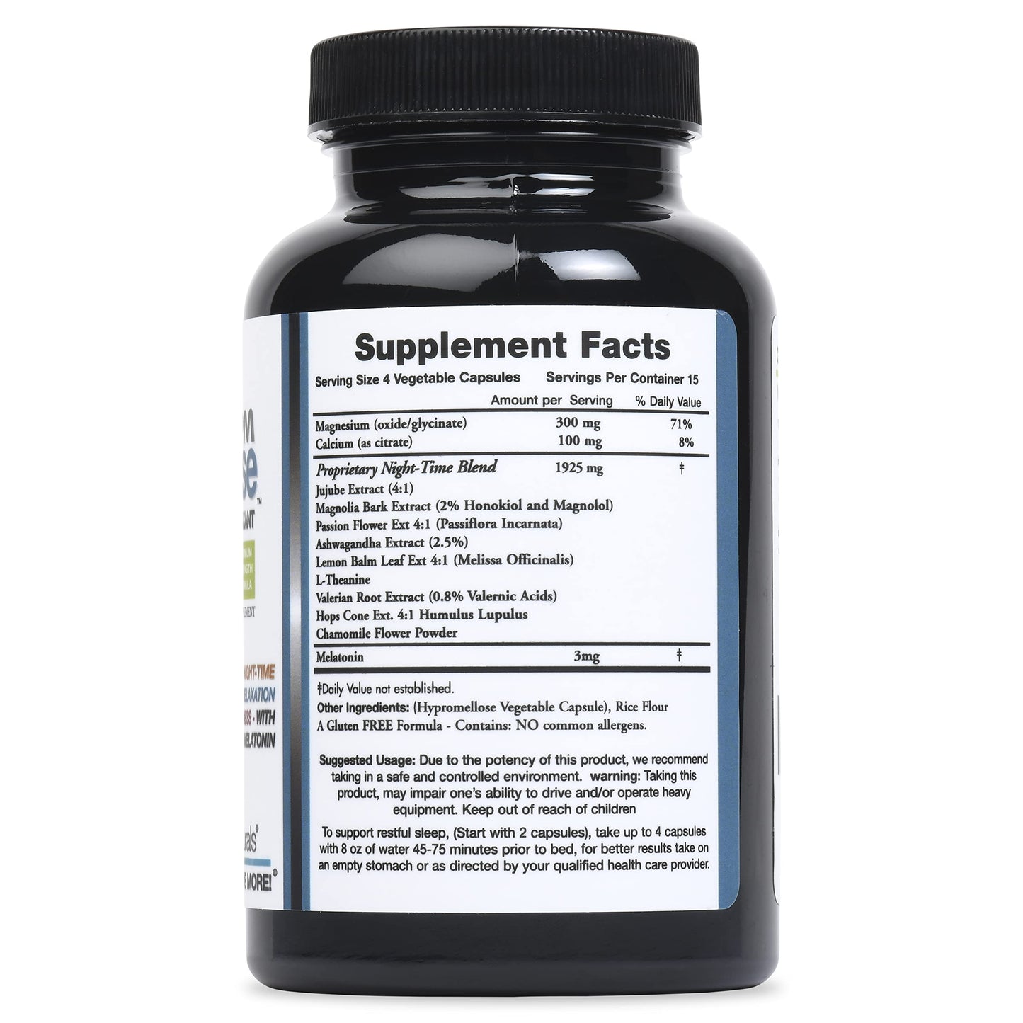 Catalina Naturals The Original Natural Muscle Relax PM Night-Time Relaxant with Magnesium for Calmness, 60 Capsules