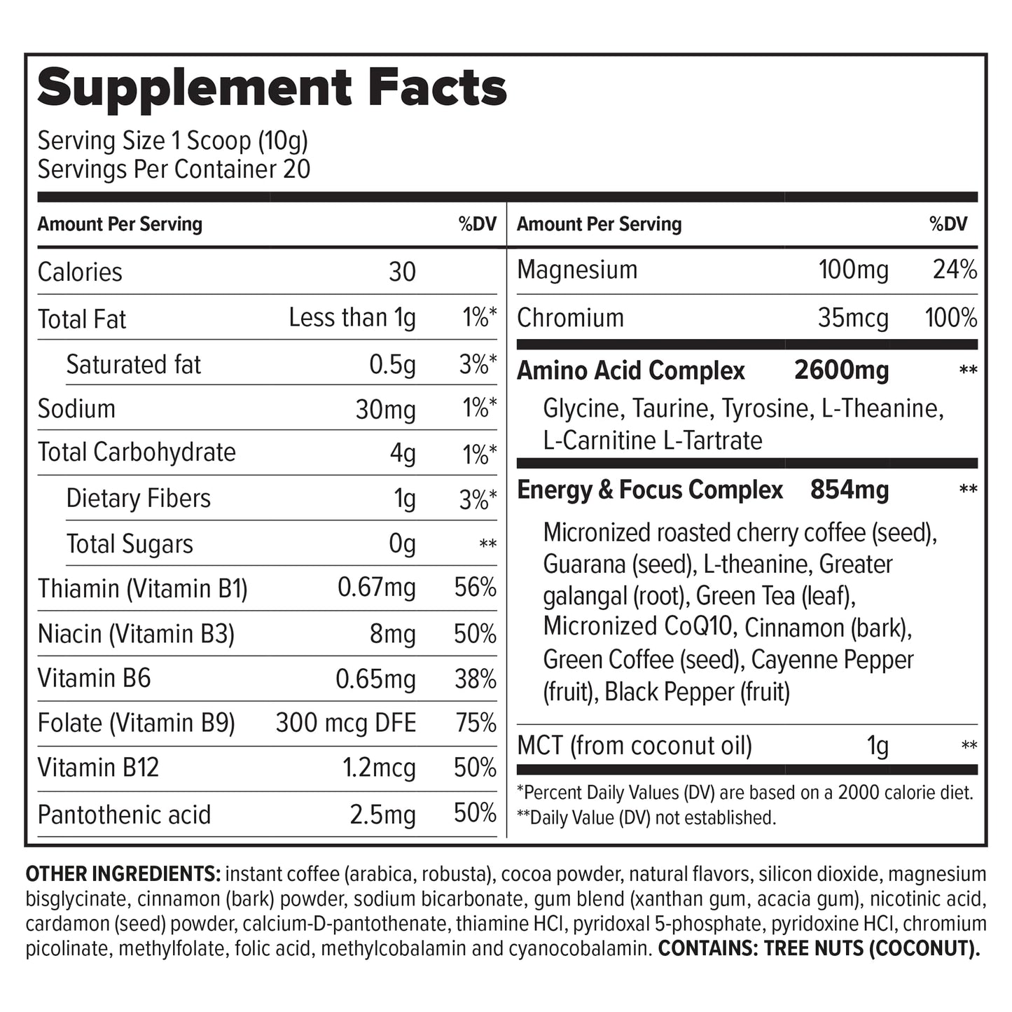 Essential Nutrition Brainstorm Functional Coffee Powder 6.56 oz with L-Theanine, MCT & Vitamins for Clean Energy & Focus – Spiced Cocoa Flavor
