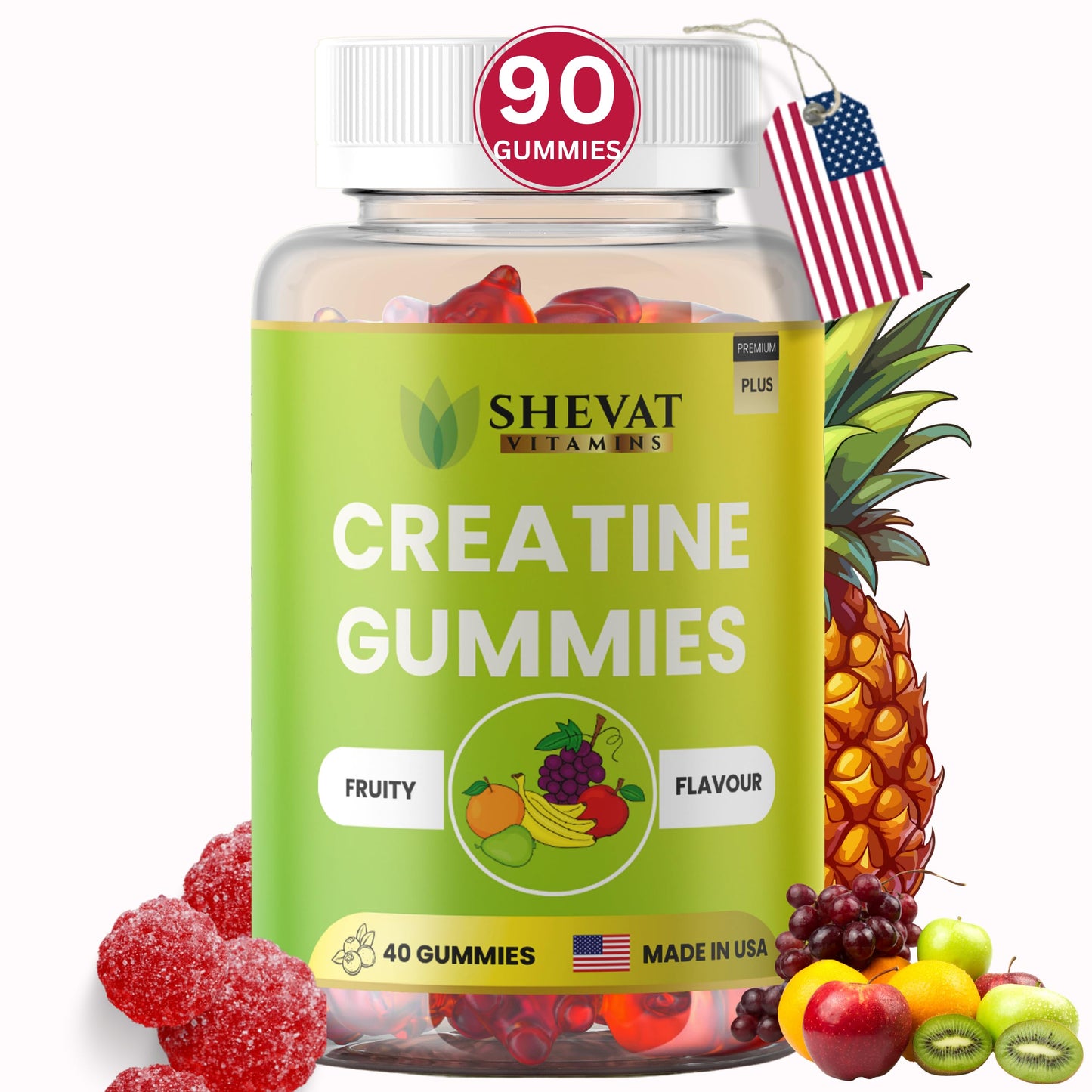 Shevat Vitamins Creatine Capsules, 90 Capsules