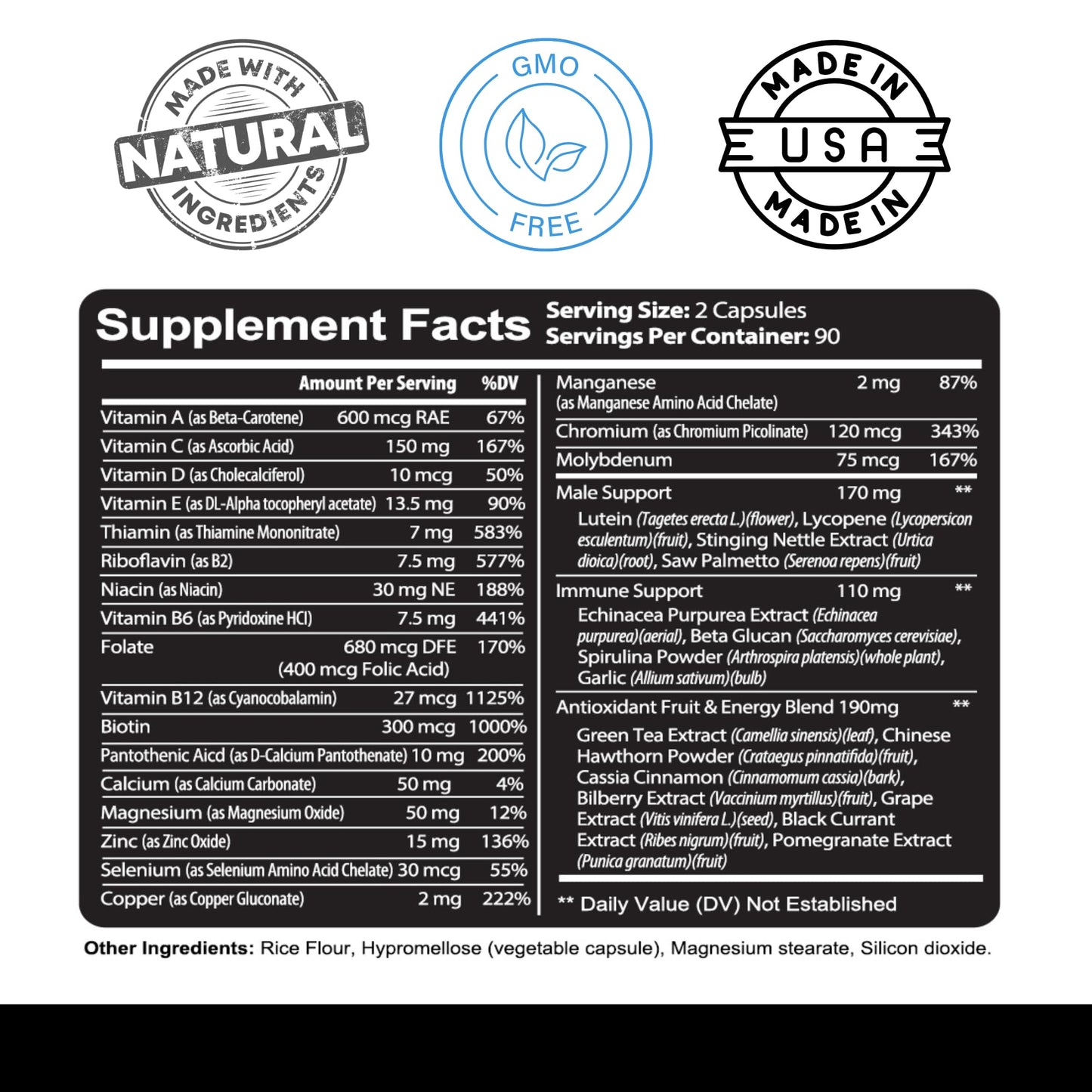 Kaya Naturals Multivitamin for Men Prostate Support Capsule, 180 Count