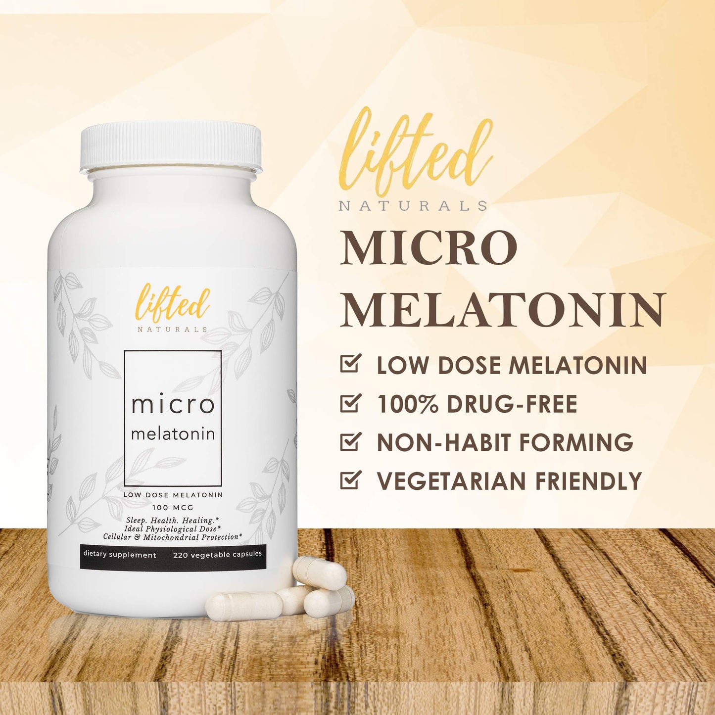 Lifted Naturals Micro Melatonin Capsule 220 Count