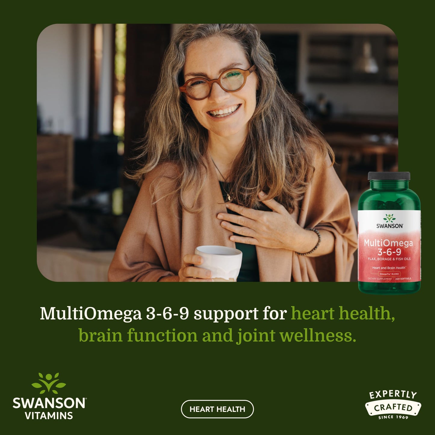 Swanson MultiOmega 3-6-9 Non-GMO Flax Softgels 220