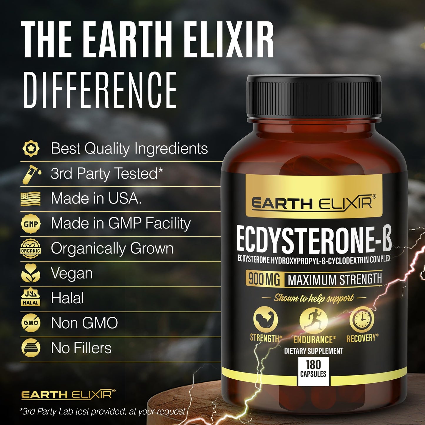 Earth Elixir Ecdysterone Supplements 900mg Capsule 180 Count