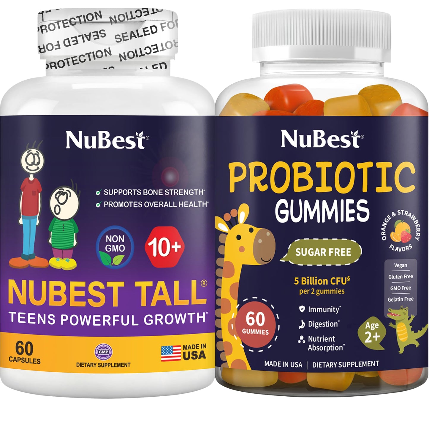 NuBest Tall 10+ & Probiotics Gummies Bundle, 120 Gummies