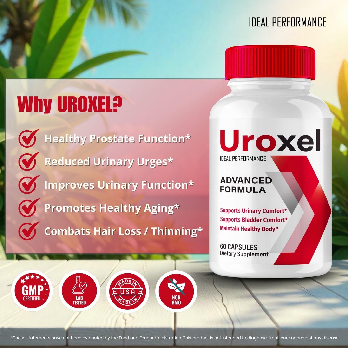 IDEAL PERFORMANCE Uroxel Prostate Health Capsules, 120 Count