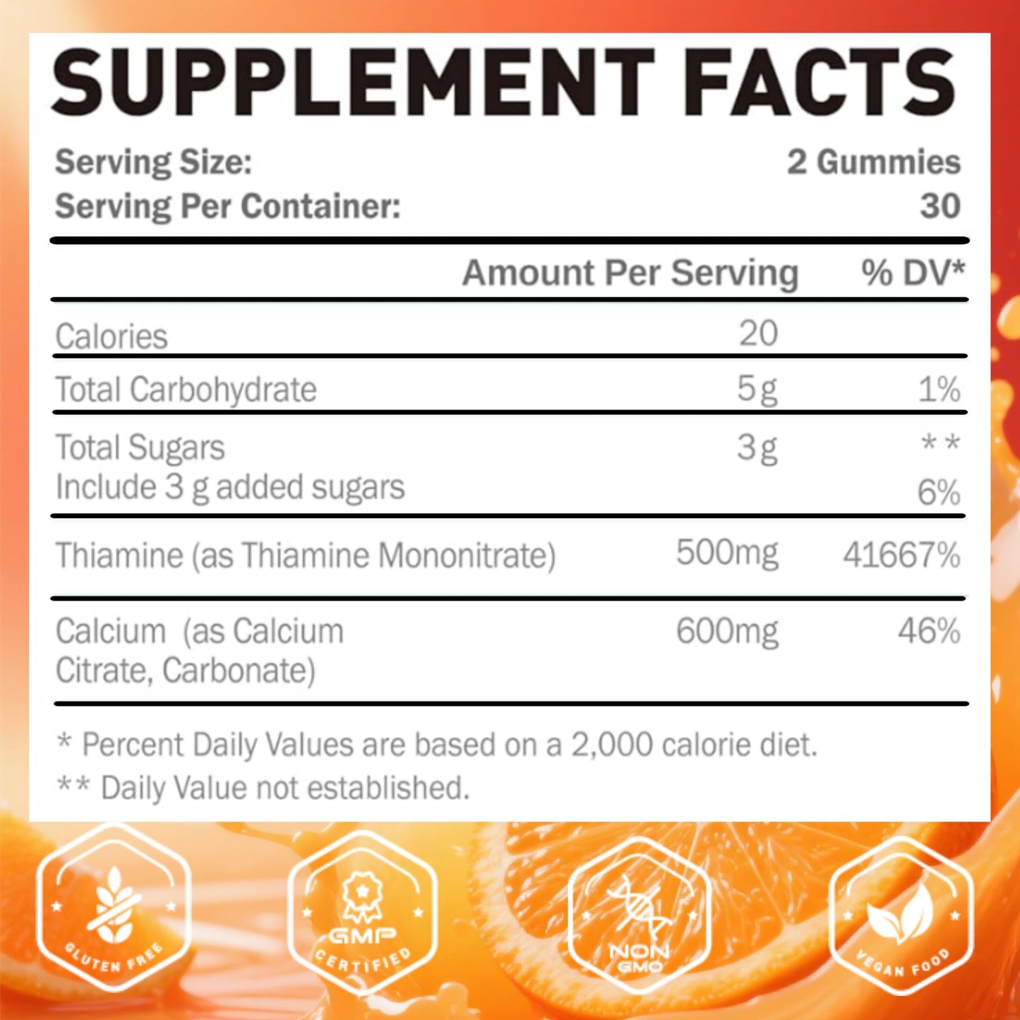 Joywiit Vitamin B1 Gummies 60 Count