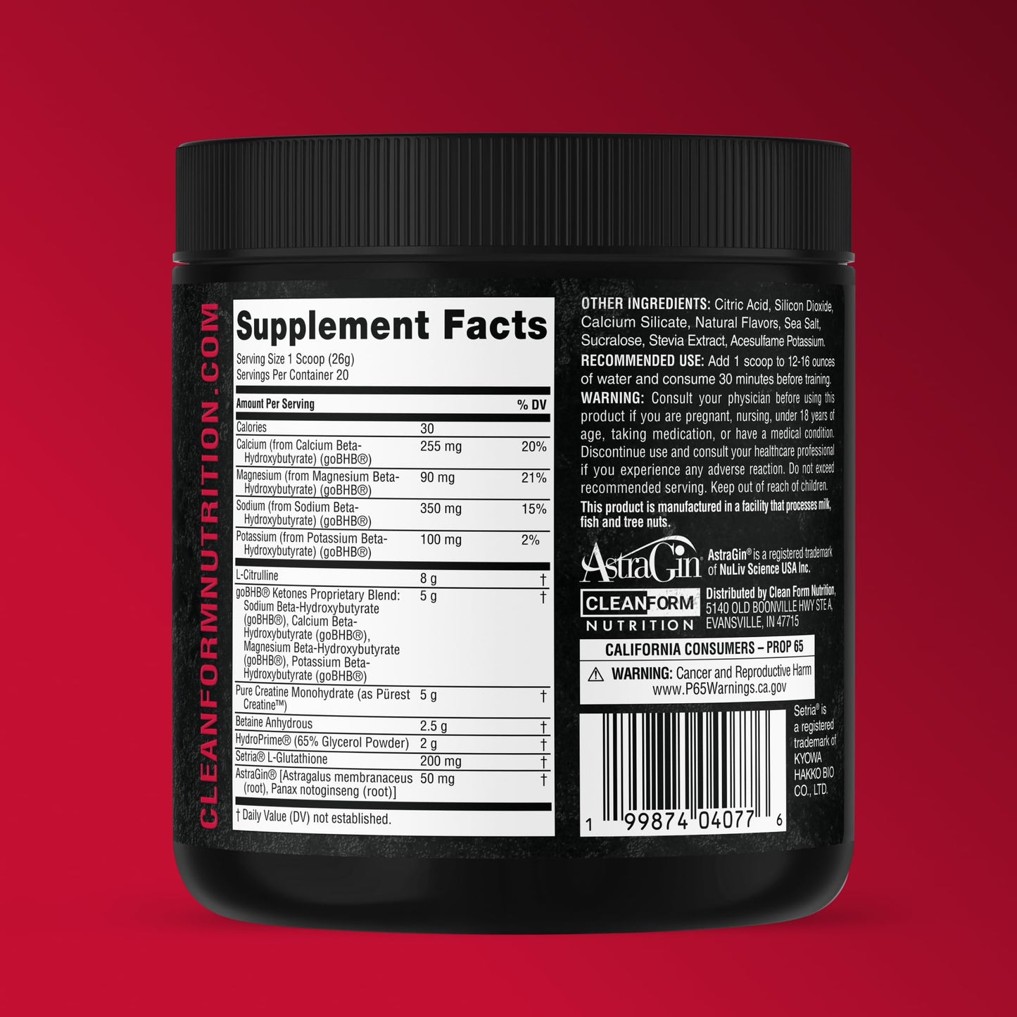 CleanForm Nutrition Birds of Prey goBHB® Caffeine-Free Pre-Workout Powder 18.3 Servings