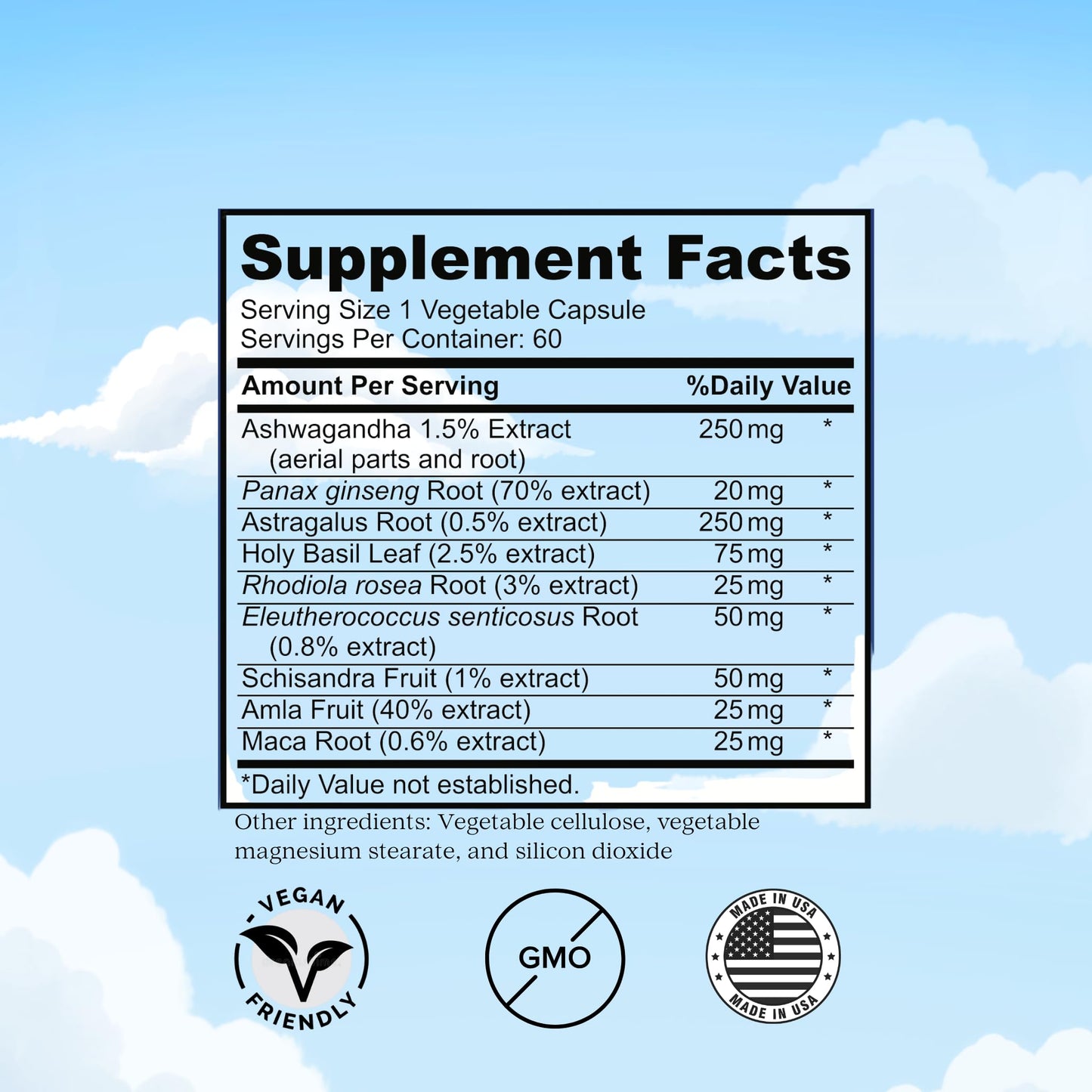 YOUNGBERRIES Cortisol Supplement for Women Men Capsule 60 Count