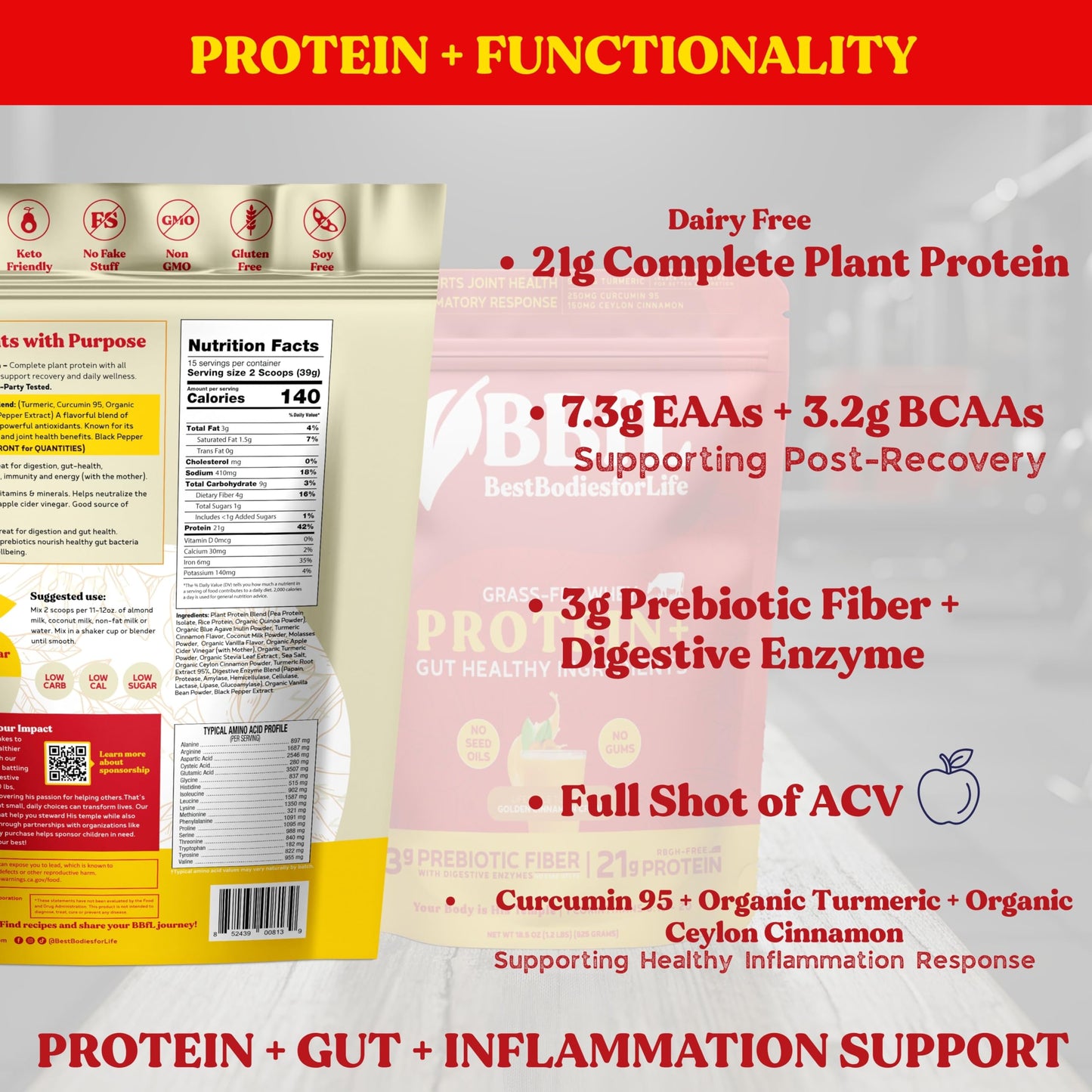 BBfL Plant-Based Protein Shake Powder 14.7