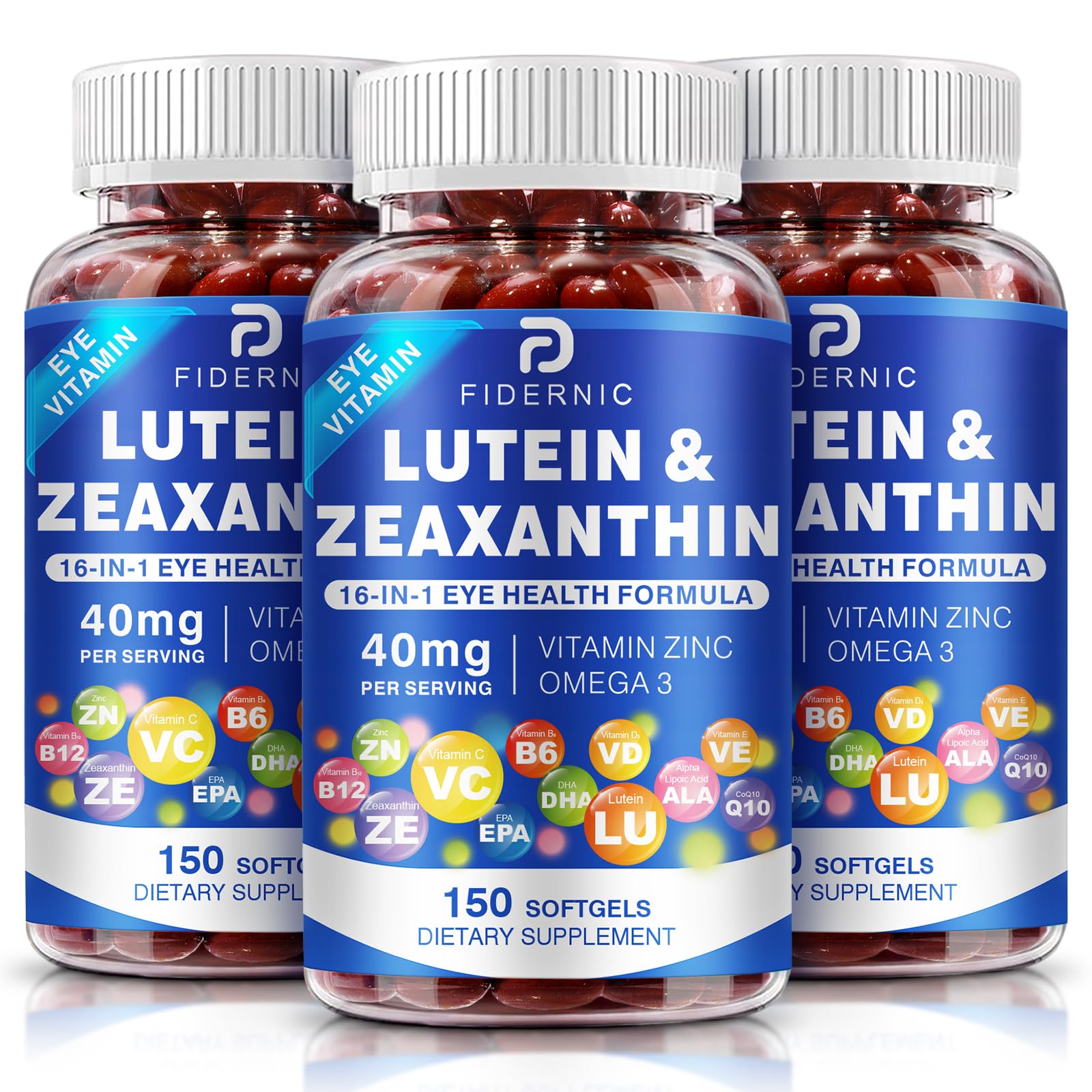 FIDERNIC Lutein and Zeaxanthin Supplement Softgels 450 Count