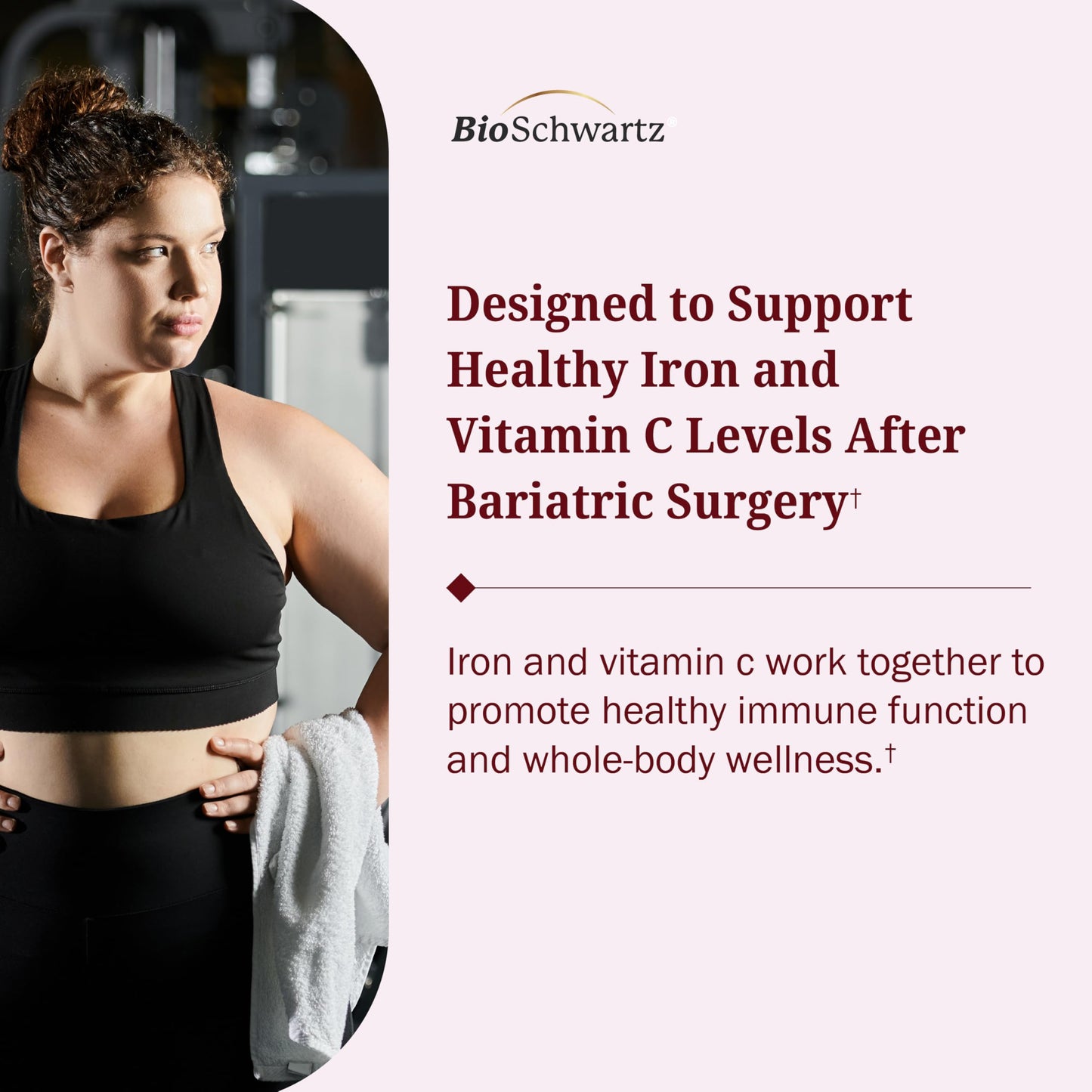 BioSchwartz Bariatric Vitamin C with Iron 45mg Tablets, 60 Count